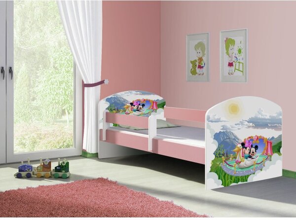 Pat copii cu saltea Minnie si Mickey Barcuta