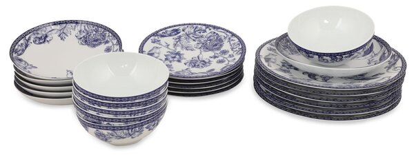 Set farfurii servire, 24 bucati Cerulean Waves Albastru 27x27x2 cm