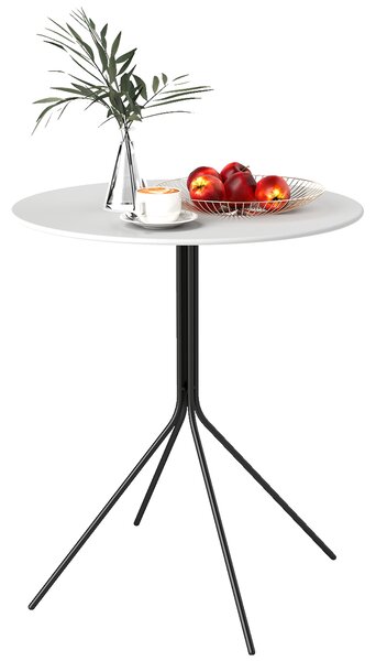 Outsunny Masă de grădină rotundă Ø 60 cm, masă de terasă cadru din oțel, pentru interior și exterior, gri închis | Aosom Romania