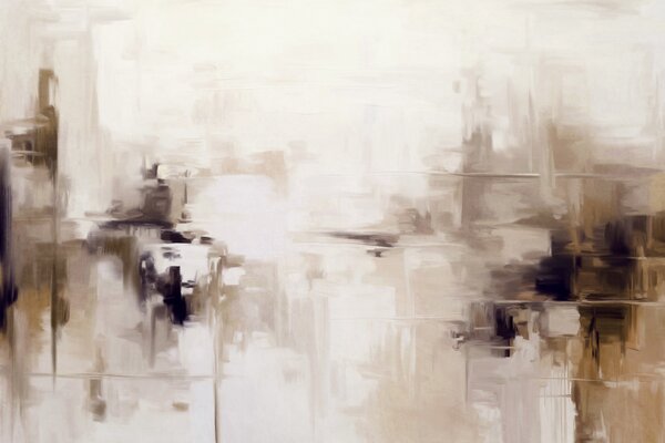 Tapet Imitare de pictură abstractă cu textură peisagistică, cu pensule maro și albe, stil modern, Fototapet Abstract, w09422v1 : Uwalls.ro