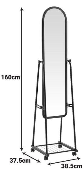 Oglinda cu rafturi Lomna Alb 38.5x37.5x160 cm
