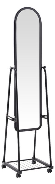 Oglinda cu rafturi Lomna Negru 38.5x37.5x160 cm