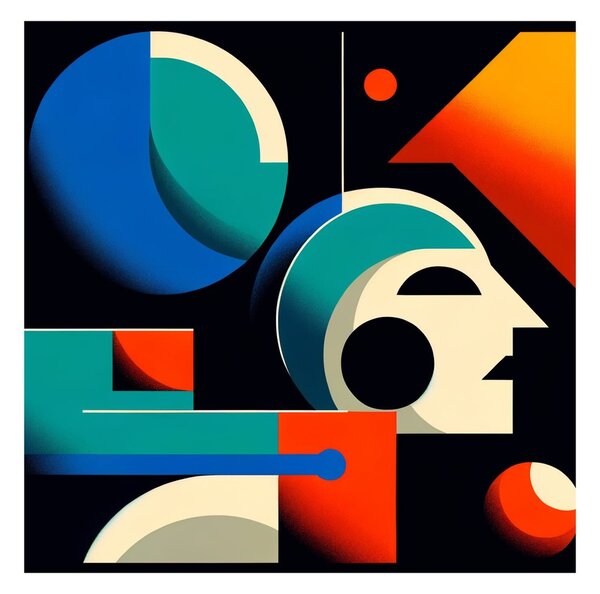 Tablou forme geometrice abstracte în mișcare