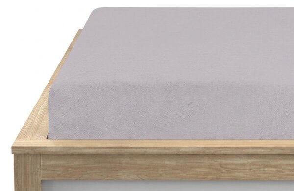 Cearsaf elastic din fleece MOLTON gri-violet 180 x 200 cm
