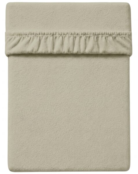 Cearsaf cu elastic din fleece MOLTON gri-bej 90 x 200 cm