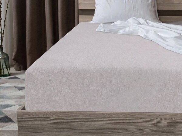 Cearsaf elastic din fleece MOLTON gri-violet 180 x 200 cm