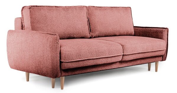 Canapea roșie extensibilă cu tapițerie din stofă bouclé 215 cm Patti – Bonami Selection