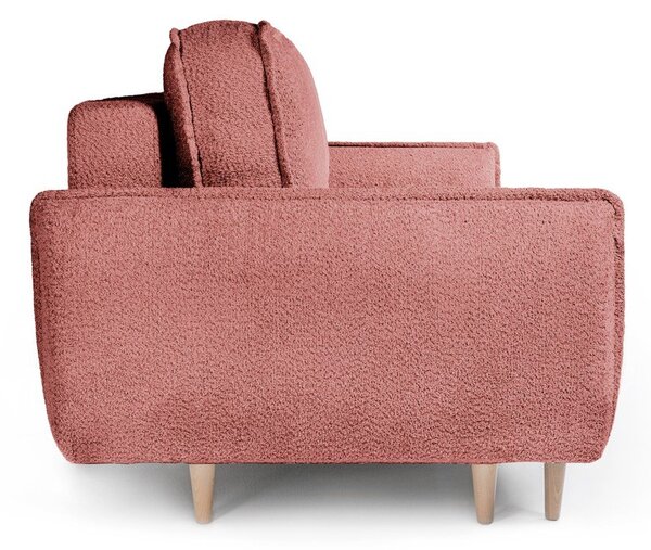 Canapea roșie extensibilă cu tapițerie din stofă bouclé 215 cm Patti – Bonami Selection