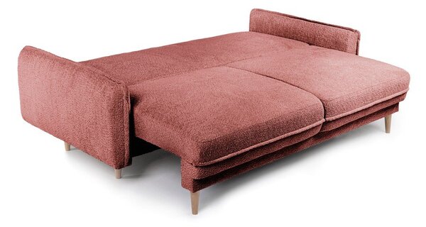 Canapea roșie extensibilă cu tapițerie din stofă bouclé 215 cm Patti – Bonami Selection