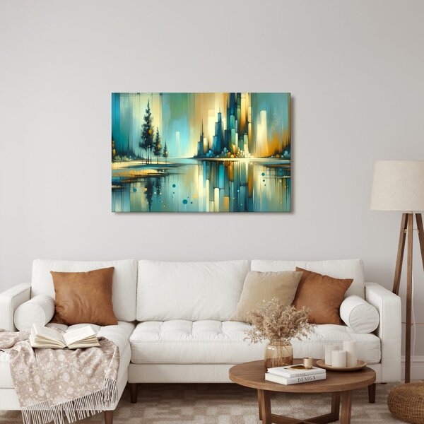 Tablou peisaj urban reflectat
