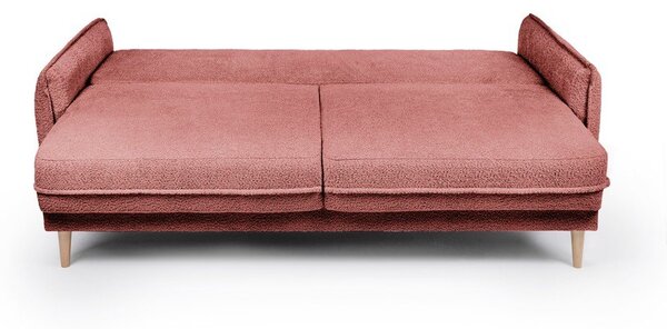 Canapea roșie extensibilă cu tapițerie din stofă bouclé 215 cm Patti – Bonami Selection