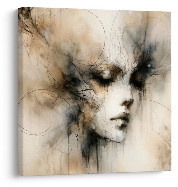 Tablou abstracție melancolică a femeii