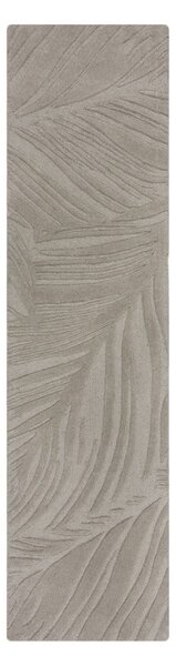 Covor gri deschis tip traversă din lână 60x230 cm Lino Leaf – Flair Rugs
