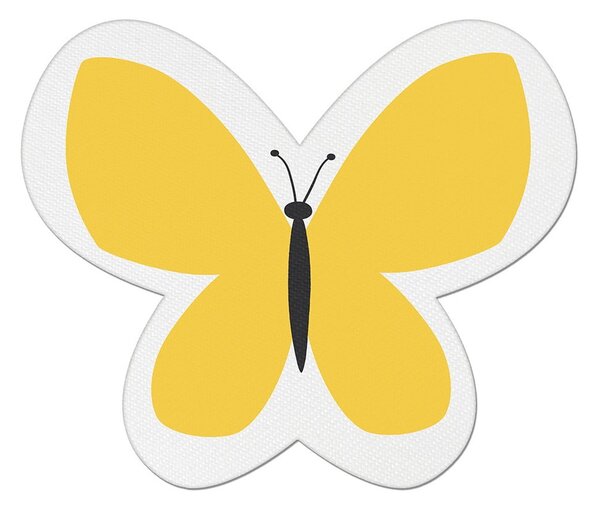 Pernă din amestec de bumbac pentru copii Mike & Co. NEW YORK Pillow Toy Butterfly, 26 x 30 cm, galben
