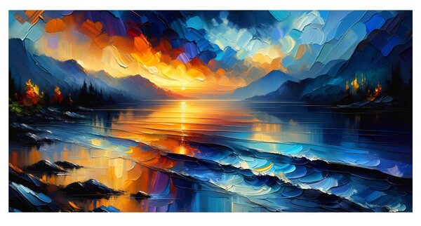 Tablou simfonie colorată pe lac