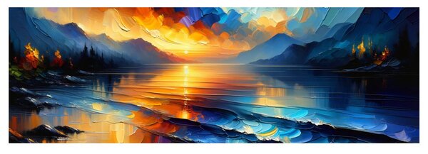Tablou seară liniștită lângă apă
