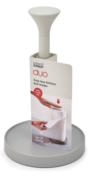 Suport vertical pentru prosoape de bucătărie din hârtie gri din plastic ø 16 cm Duo – Joseph Joseph