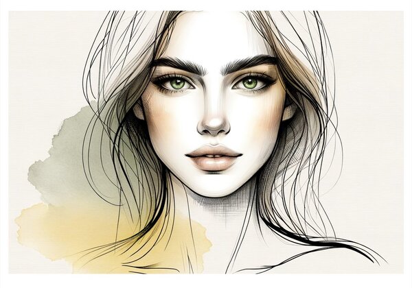 Tablou portret de femeie cu ochi expresivi