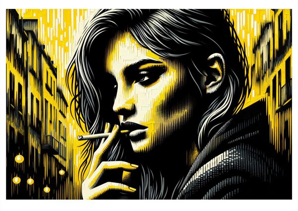 Tablou portret urban de femeie