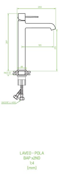 Laveo Pola baterie lavoar stativ auriu BAPG2ND
