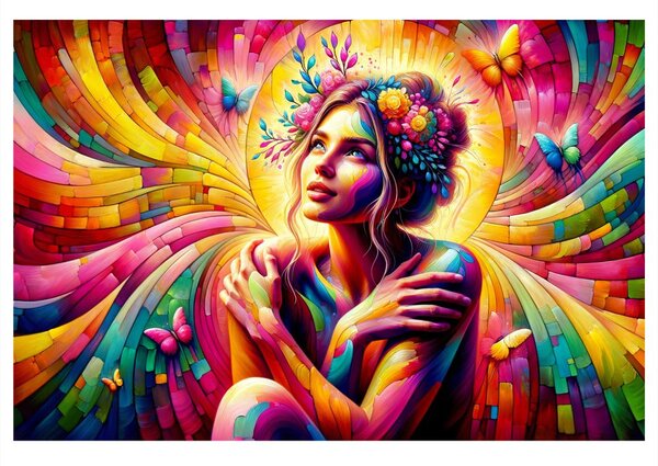Tablou femeie magică cu fluturi