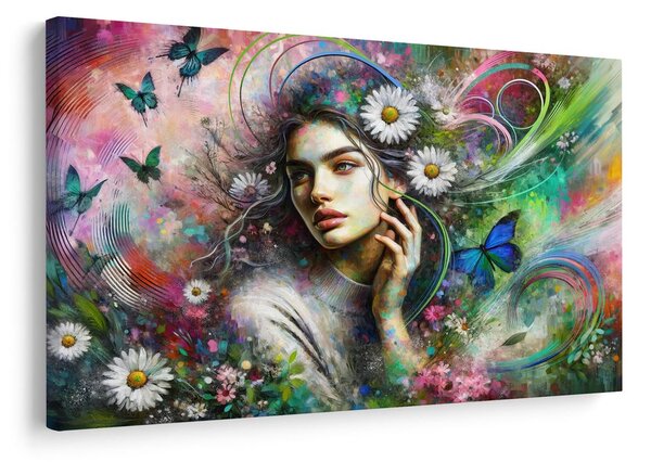 Tablou armonie florală cu fluturi