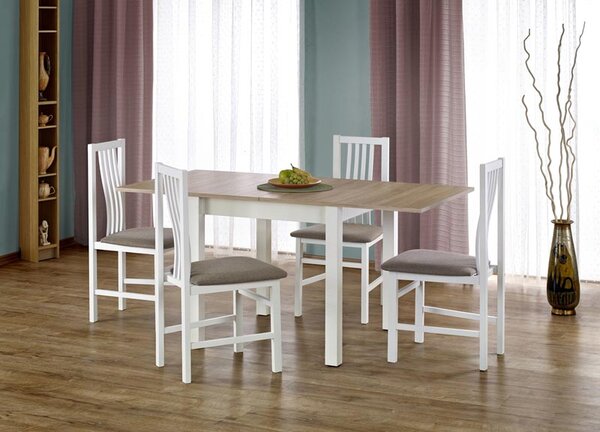 Masă de sufragerie Deedee (stejar sonoma + alb) (pentru 4 până la 6 persoane). 770748