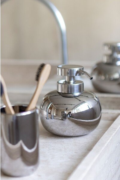 Dozator de săpun lichid argintiu din ceramică 200 ml Lotus – Mette Ditmer Denmark