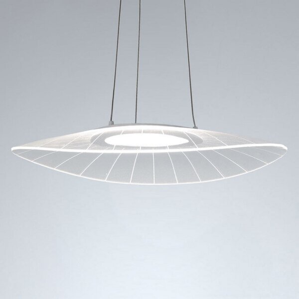 Fabas Luce Suspensie cu LED Vela, alb, ovală, 59 cm x 43 cm, reglabil, Alb, Camera de zi / sufragerie, Plastic, Design