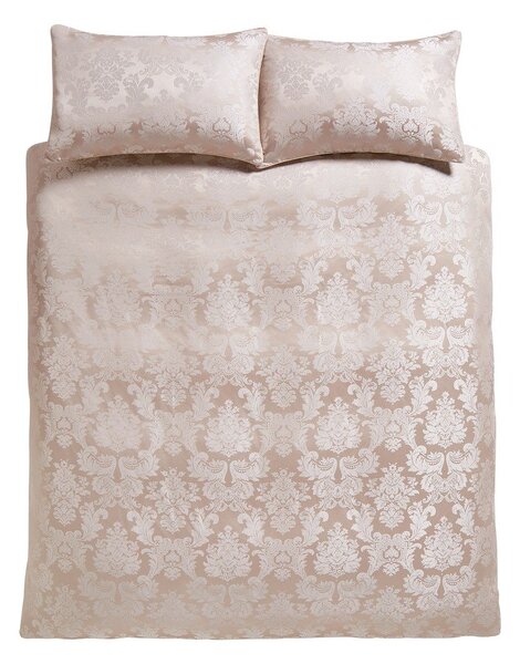 Lenjerie de pat bej din damasc pentru pat dublu, extinsă 230x220 cm Damask Jacquard – Catherine Lansfield
