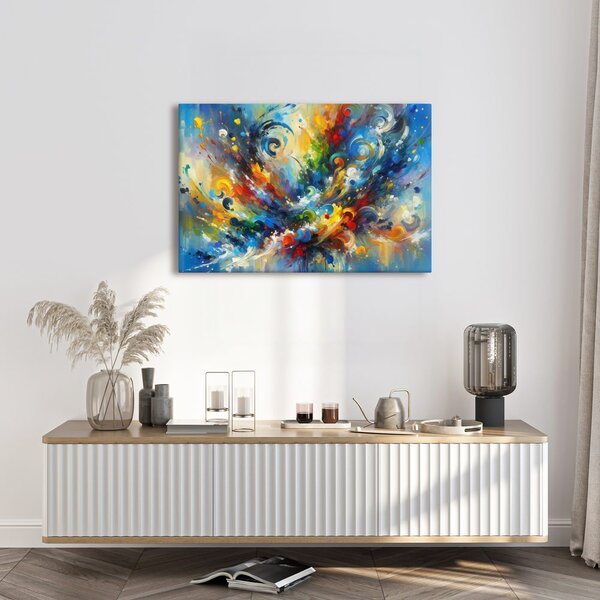 Tablou abstracție explozivă colorată