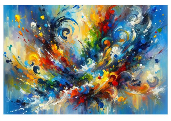 Tablou abstracție explozivă colorată