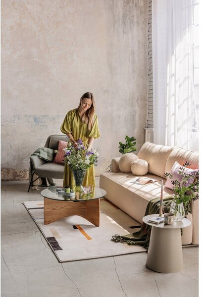 Canapea gri extensibilă cu tapițerie din țesătură bouclé 247 cm Quinoa – Bonami Selection