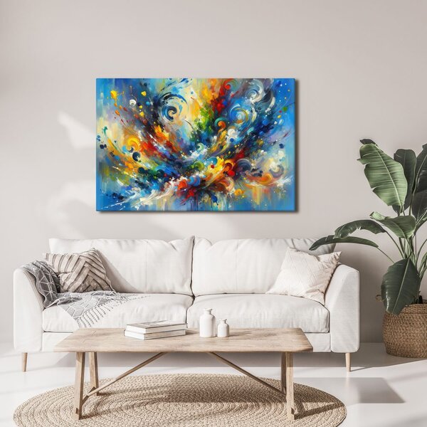 Tablou abstracție explozivă colorată