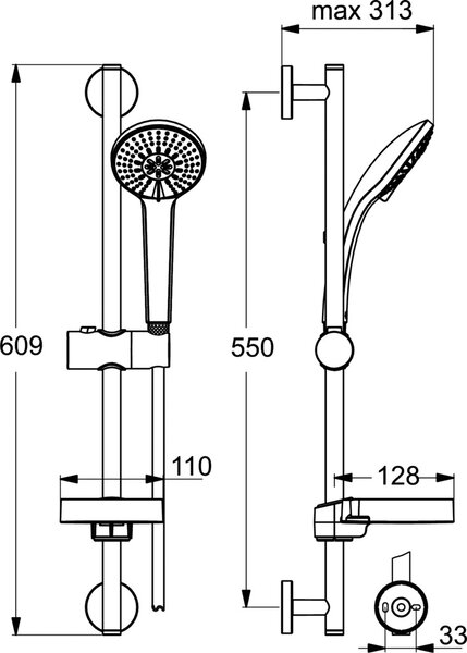 Ideal Standard Rain set de duș perete crom B9415AA