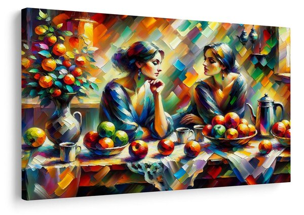 Tablou doamne la masă cu fructe