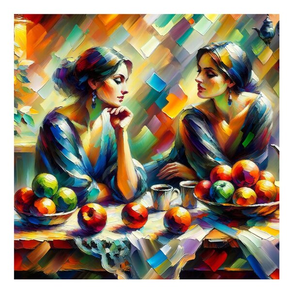 Tablou reflexie în oglindă cu fructe