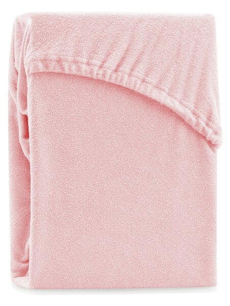 Cearșaf elastic pentru pat dublu AmeliaHome Ruby Siesta, 180-200 x 200 cm, roz deschis