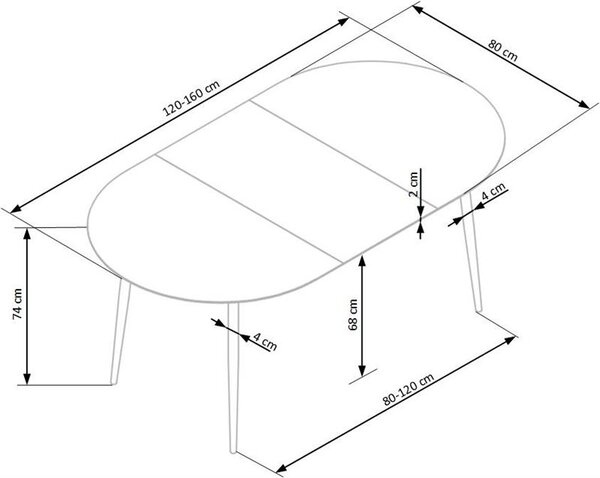 Masă de sufragerie Carlton (pentru 4 până la 6 persoane). 1007850