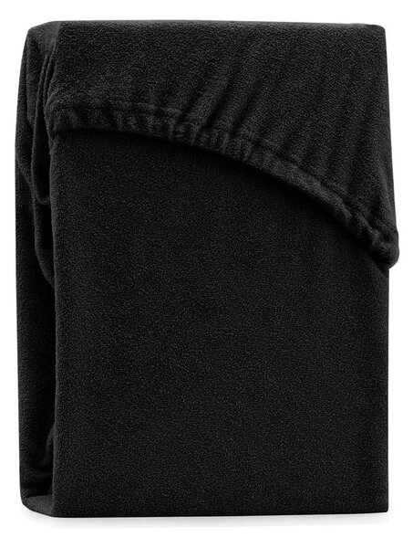 Cearșaf elastic pentru pat dublu AmeliaHome Ruby Siesta, 180-200 x 200 cm, negru