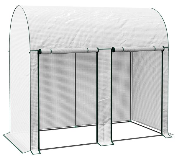 Outsunny Seră de Grădină, Seră pentru Plante cu 2 Uși Batante Rulante, Acoperire PE, Anti-UV, 2x1x1,78 m, Alb | Aosom Romania