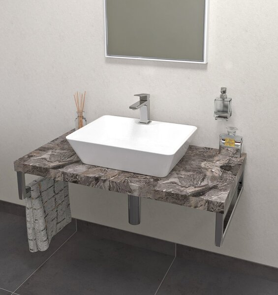 Sapho Blat lavoar Sapho, AVICE 80x50cm, grosime 5cm, piatră gri, AV0810