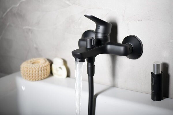 Aqualine Aqualine, LOTTA Baterie de baie de perete, pas 150 mm, negru mat, LT610B