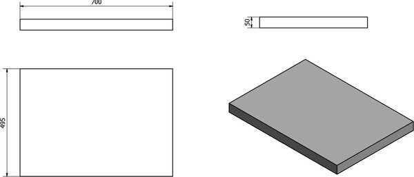 Sapho Avice blat 70x49.5 cm grafit-lemn AV078