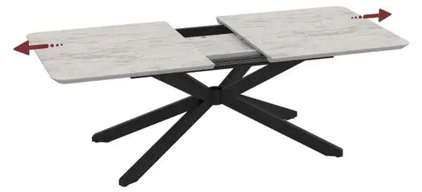 Masa extensibila din Mdf Alb marmorat,Noe