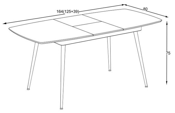 Masa extensibila din Mdf Alb marmorat,Sensey