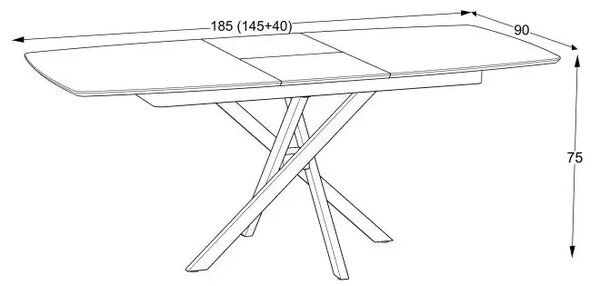 Masa extensibila din Mdf Alb marmorat,Lisa