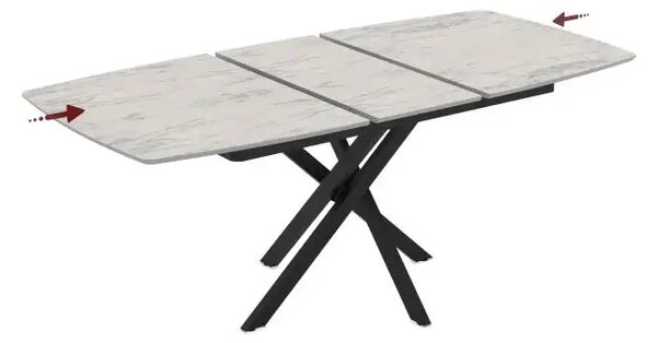 Masa extensibila din Mdf Alb marmorat,Lisa