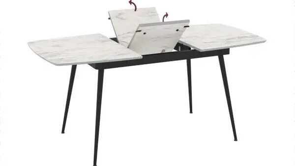 Masa extensibila din Mdf Alb marmorat,Sensey
