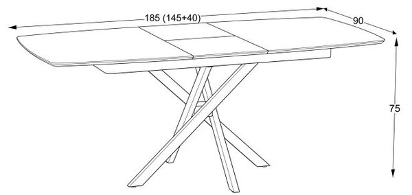 Masa extensibila din Mdf Gri marmorat,Lisa
